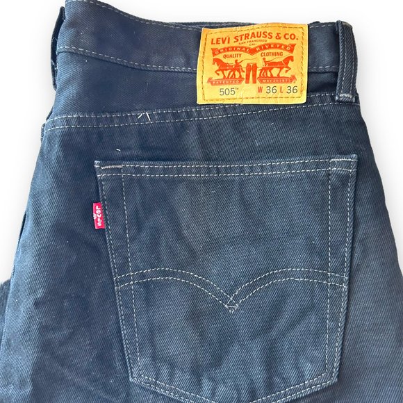 Levi's Mens 505 Regular Fit Jeans, Black, 36x36, NWOT - Picture 5 of 16